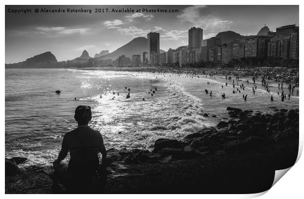 Meditation at Copacabana, Rio de janeiro, Brazil Print by Alexandre Rotenberg