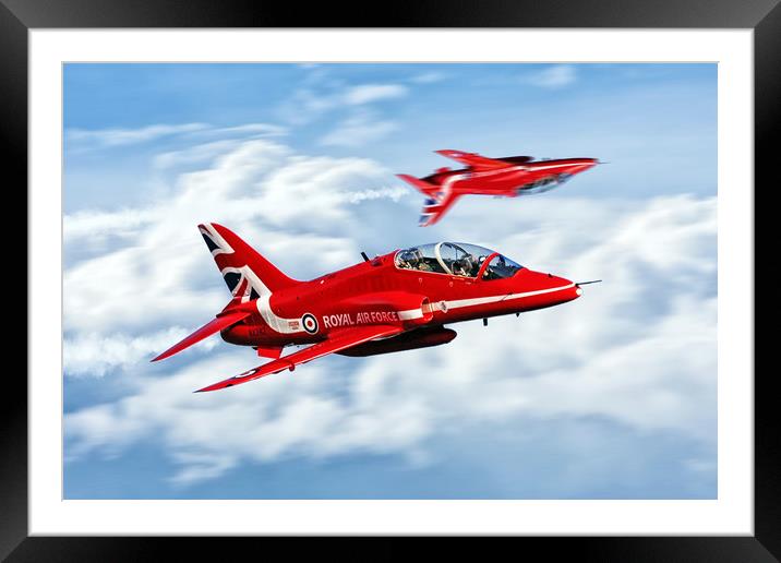 Red Arrows Roll Round Framed Mounted Print by J Biggadike
