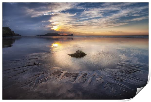 Worms Head rockpool Print by Leighton Collins