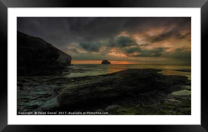 Trebarwith Strand Sunset, Cornwall Framed Mounted Print by Derek Daniel