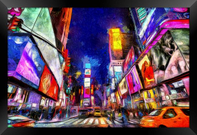 Times Square Van Gogh Framed Print by David Pyatt