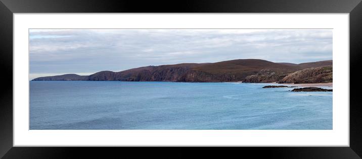 Sandwood Bay and Cape Wrath Panorama Framed Mounted Print by Derek Beattie