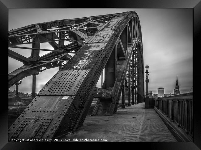 Tyne Bridge Walkway Framed Print by andrew blakey