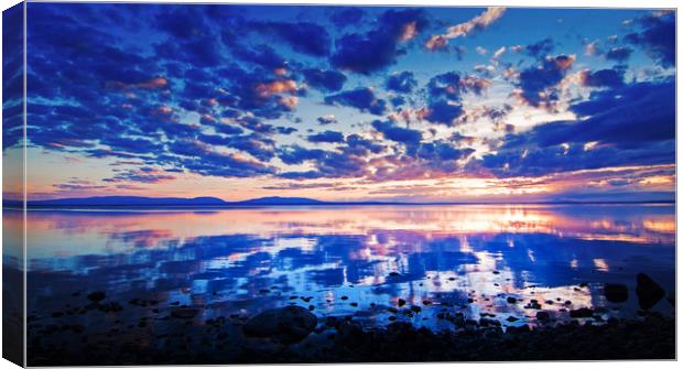 Sunset in Jämtland Sweden Canvas Print by Hamperium Photography