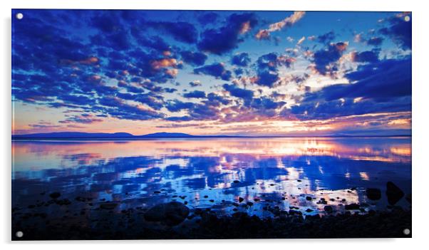 Sunset in Jämtland Sweden Acrylic by Hamperium Photography