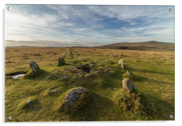 Merrivale Stone Row Acrylic by Images of Devon