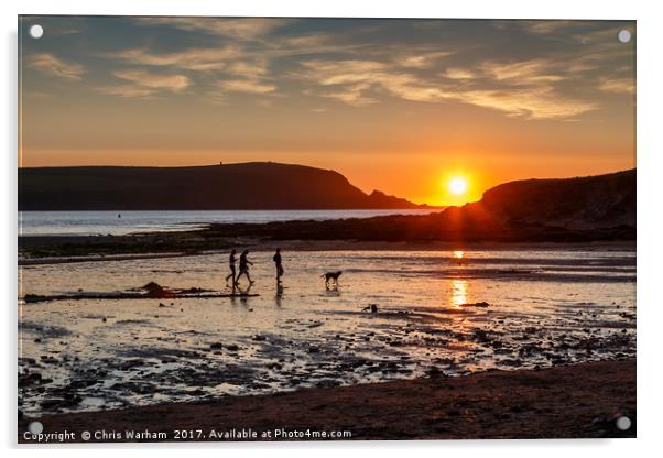 Cornish sunset Acrylic by Chris Warham