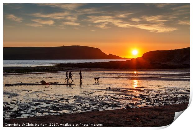 Cornish sunset Print by Chris Warham