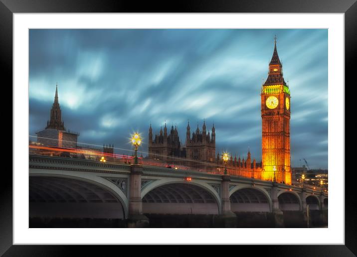 Big Ben and Westminster bridge Framed Mounted Print by Leighton Collins