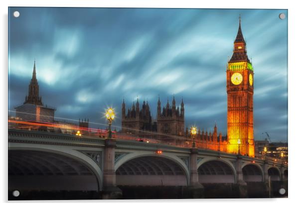 Big Ben and Westminster bridge Acrylic by Leighton Collins