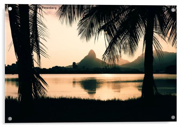 Morro Dois Irmaoes seen from Lagoa Rodrigo de Frei Acrylic by Alexandre Rotenberg