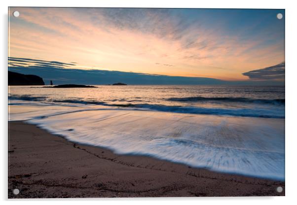 Sandwood Bay  Sutherland at Sunset Acrylic by Derek Beattie