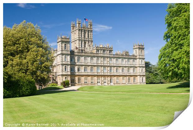 Highclere Castle, Downton Abbey Print by Martin Bennett