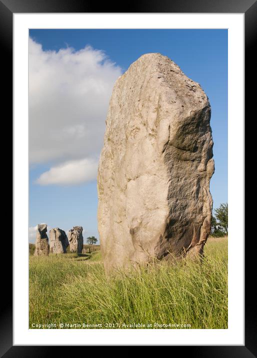 A standing stone at Avebury stone circle Framed Mounted Print by Martin Bennett