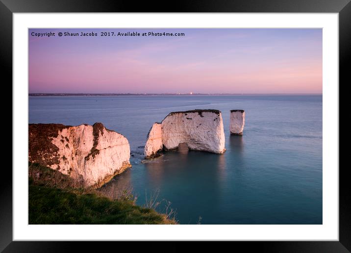 Old Harry Rock  Framed Mounted Print by Shaun Jacobs