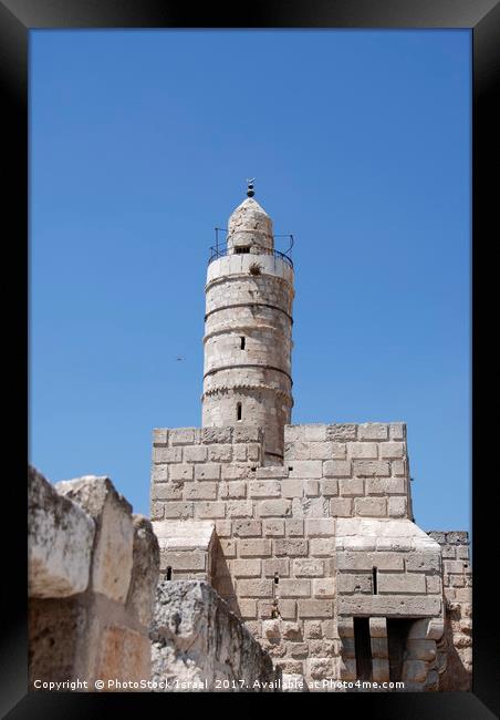 Israel, Jerusalem, old city "Tower of David" Framed Print by PhotoStock Israel