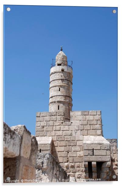 Israel, Jerusalem, old city "Tower of David" Acrylic by PhotoStock Israel