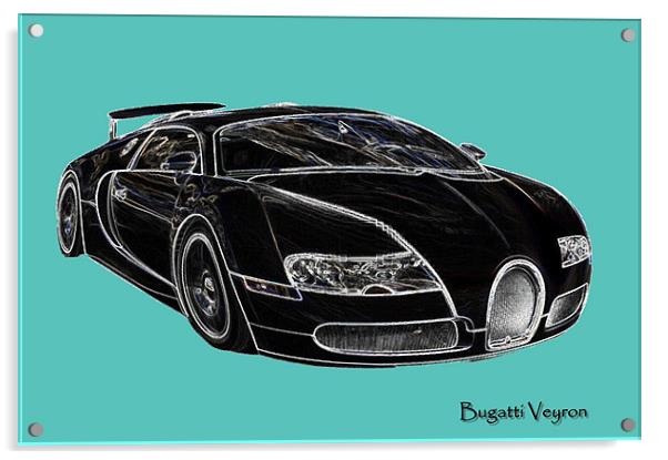 Bugatti Veyron sports car Acrylic by Tony Watson