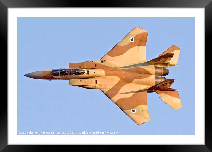 Israeli Air force Fighter jet F15I in flight Framed Mounted Print by PhotoStock Israel