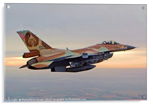 IAF F16I Fighter jet Acrylic by PhotoStock Israel