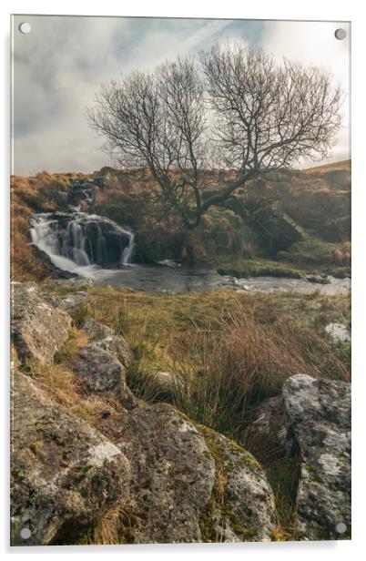 Black tor falls Acrylic by Images of Devon