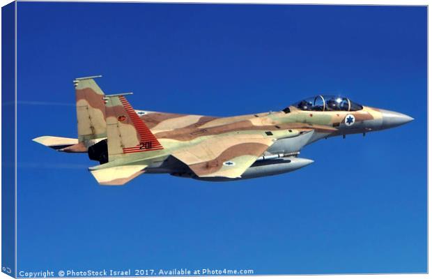 Israeli Air force Fighter jet F15I in flight Canvas Print by PhotoStock Israel