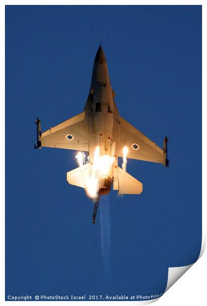 IAF F-16 Fighter jet Print by PhotoStock Israel