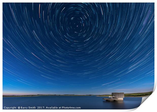 Stars Over Colliford Lake Print by Barry Smith