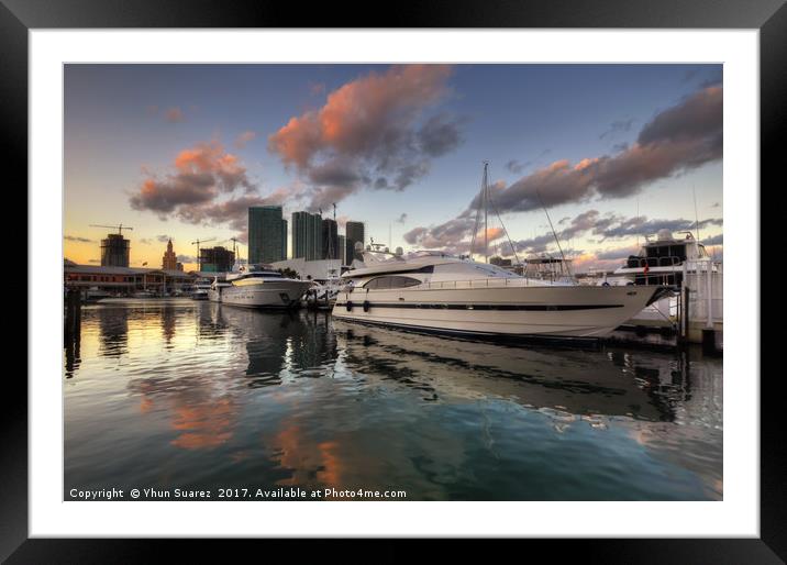 Bayside Sunset Framed Mounted Print by Yhun Suarez
