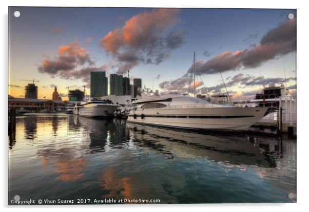 Bayside Sunset Acrylic by Yhun Suarez