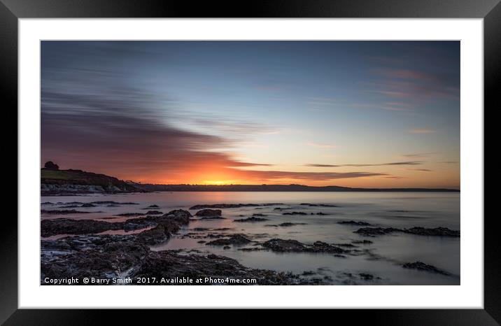 Sunset Over Porthpean Framed Mounted Print by Barry Smith
