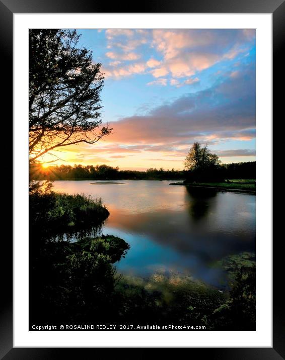 "Blue skies give way to the setting sun" Framed Mounted Print by ROS RIDLEY