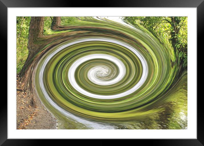 Vortex - River Frays Abstract Framed Mounted Print by Chris Day