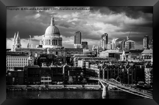 St. Paul's Cathedral and Millennium Bridge, London Framed Print by Alexandre Rotenberg