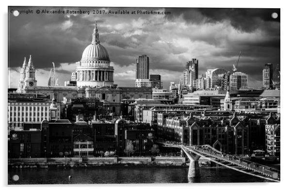 St. Paul's Cathedral and Millennium Bridge, London Acrylic by Alexandre Rotenberg