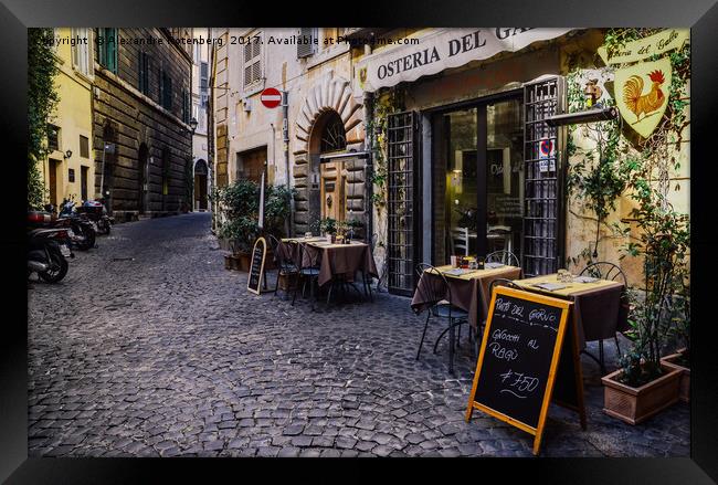 Rustic Osteria in Rome, Italy Framed Print by Alexandre Rotenberg