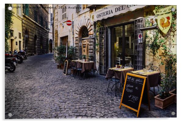 Rustic Osteria in Rome, Italy Acrylic by Alexandre Rotenberg