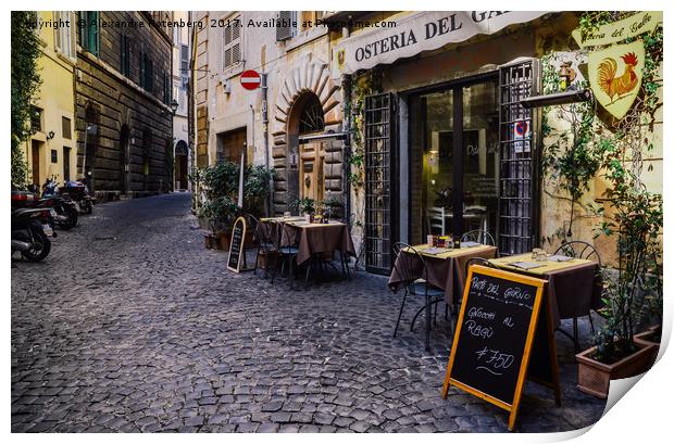 Rustic Osteria in Rome, Italy Print by Alexandre Rotenberg