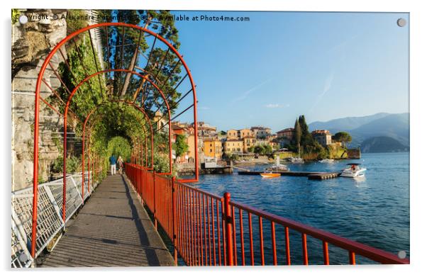 Walk of love in Varenna, Italy overlooking Lake Co Acrylic by Alexandre Rotenberg