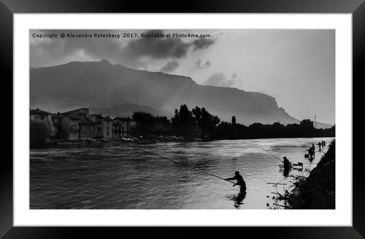 Fishermen in Lake Garlate, Italy Framed Mounted Print by Alexandre Rotenberg