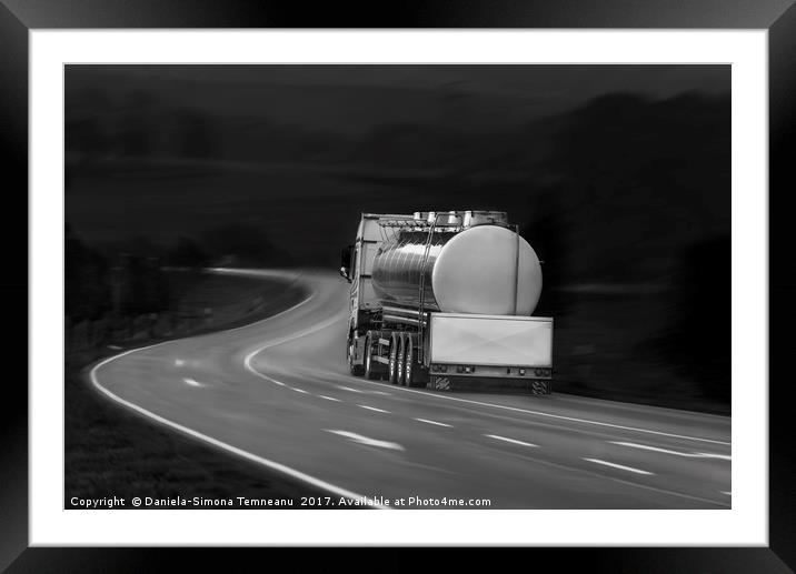 Tanker truck on the road Framed Mounted Print by Daniela Simona Temneanu