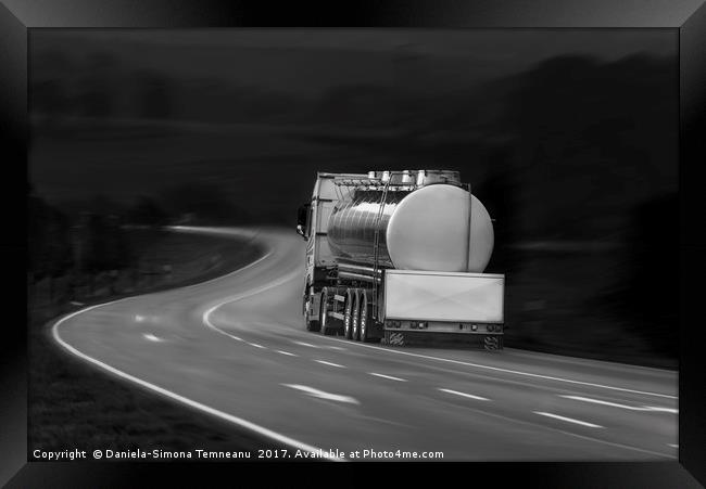 Tanker truck on the road Framed Print by Daniela Simona Temneanu