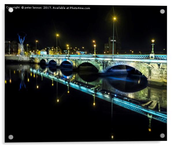 Albert Bridge, Belfast Acrylic by Peter Lennon