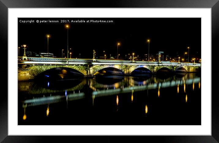 Albert Bridge, Belfast (2) Framed Mounted Print by Peter Lennon
