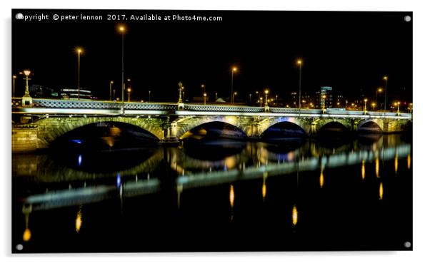Albert Bridge, Belfast (2) Acrylic by Peter Lennon