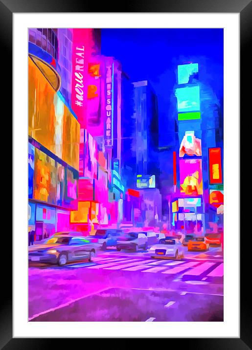 Times Square Pop Art Framed Mounted Print by David Pyatt