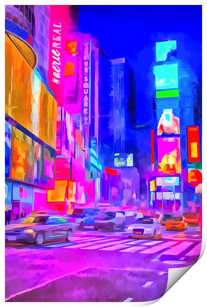 Times Square Pop Art Print by David Pyatt