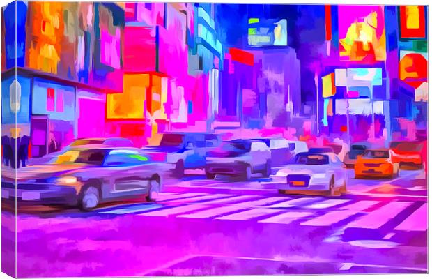Pop Art Times Square  Canvas Print by David Pyatt