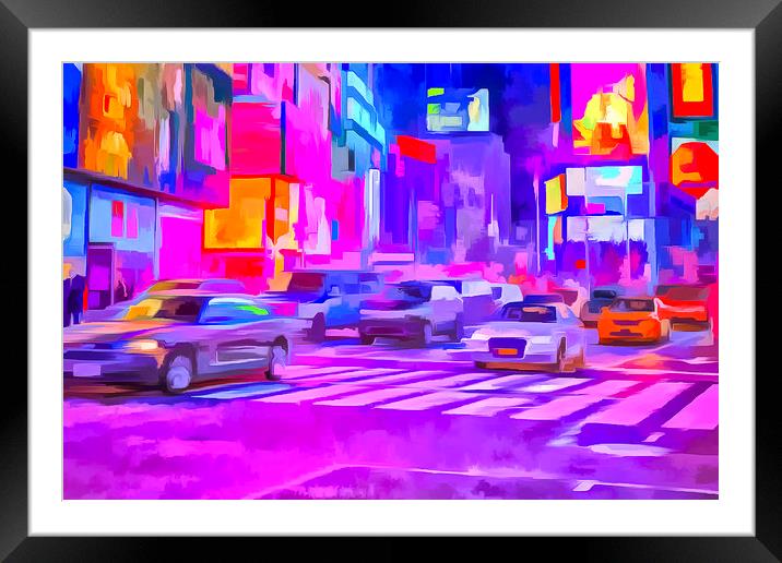 Pop Art Times Square  Framed Mounted Print by David Pyatt