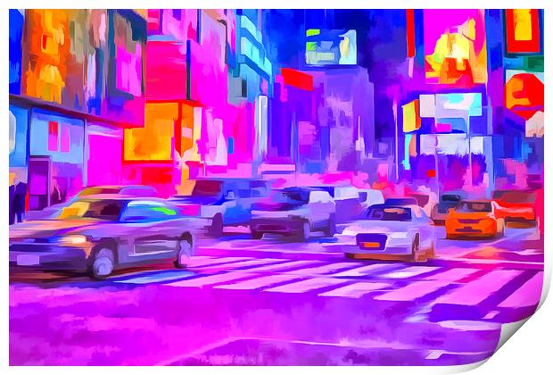 Pop Art Times Square  Print by David Pyatt